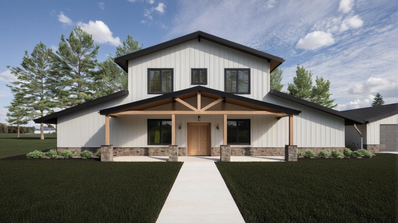 Example barndominium exterior elevation drawing